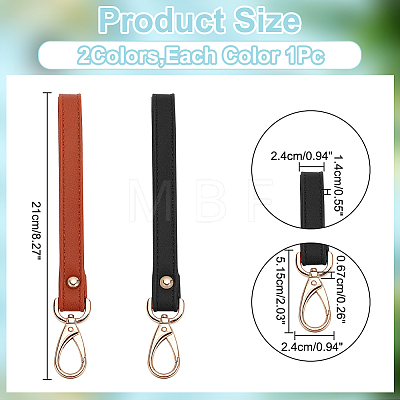 WADORN 2Pcs 2 Colors PU Leather Clutch Bag Wristlet Straps FIND-WR0010-31-1