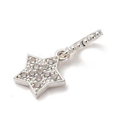 Brass Micro Pave Cubic Zirconia Pendants KK-D378-25S-1