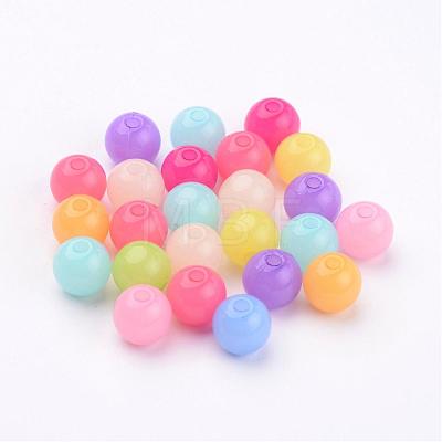 Mixed Color Imitation Jelly Acrylic Round Beads X-JACR-R001-8mm-M-1