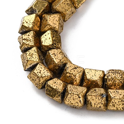 Electroplated Natural Lava Rock Beads Strands G-A256-D01-01G-1