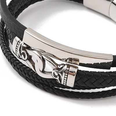 Braided Microfiber Leather Multi-strand Bracelets BJEW-B096-05A-1