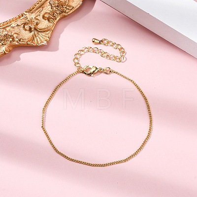 Adjustable Rack Plating Brass Curb Chain Bracelets for Women BJEW-G735-18G-1