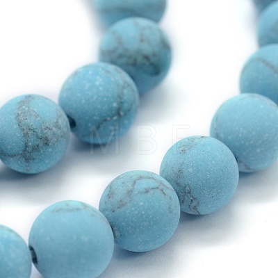 Synthetic Turquoise Beads Strands G-P387-01-6mm-1