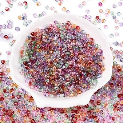 Baking Paint Electroplate Transparent Glass Seed Beads SEED-N006-07-1