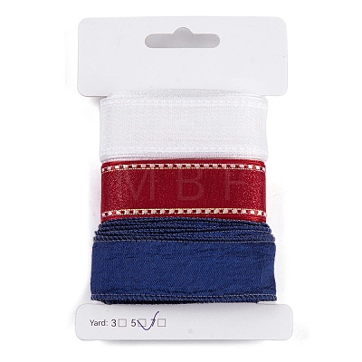 9 Yards 3 Styles Independence Day Polyester & Polycotton Ribbons Sets SRIB-A015-02A-04-1