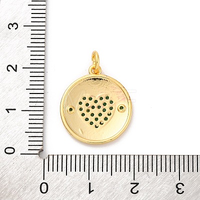 Brass Micro Pave Cubic Zirconia Pendants KK-U033-11G-03-1