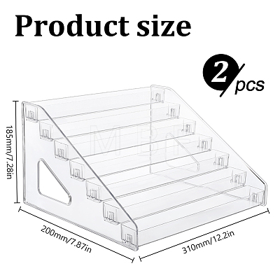 7-layer Rectangle Plastic Badge Organizer Display Risers ODIS-WH0079-097-1