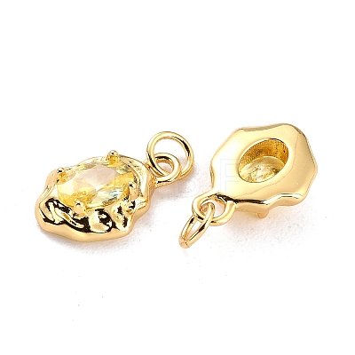 Brass Micro Pave Cubic Zirconia Pendant ZIRC-P089-19G-C-1