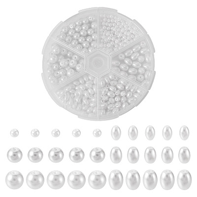 410Pcs 6 Styles Glass Pearl Beads HY-TA0003-04A-1