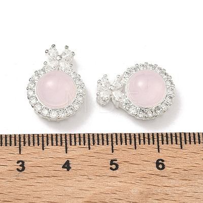 Brass Micro Pave Clear Cubic Zirconia Pendants KK-D228-01S-01-1