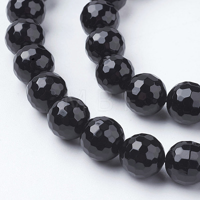 Natural Black Onyx Beads Strands X-G-E145-10mm-3B-1