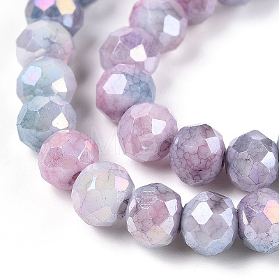 Faceted Electroplated Glass Beads Strands X-GLAA-C023-02-B05-1