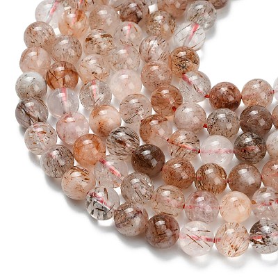 Natural Copper Rutilated Quartz Beads Strands G-L642-B07-8mm-1