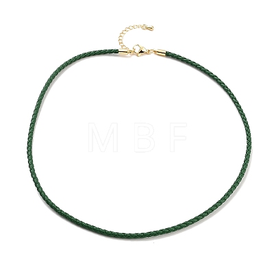 Braided Round Imitation Leather Bracelets Making BJEW-H610-01G-16-1
