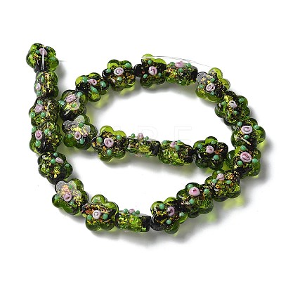 Handmade Foil Lampwork Beads Strands FOIL-Z001-02A-1