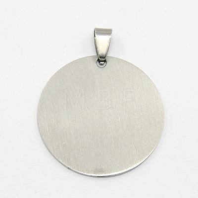 Tarnish Resistant DIY Materials 201 Stainless Steel Flat Round Hand Stamping Blank Tag Pendants X-STAS-O044-125-1