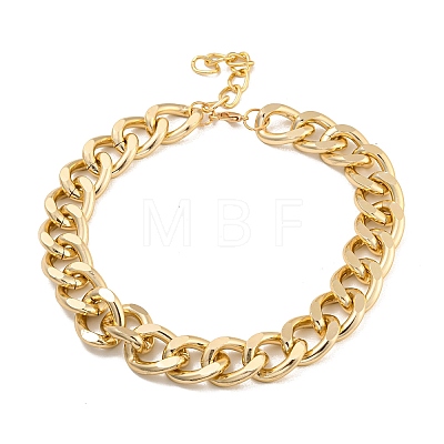Chunky Aluminum Curb Chain Necklaces for Women NJEW-K261-01C-G-1