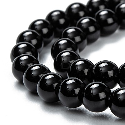 Natural Black Onyx Beads Strands G-Z024-02C-1