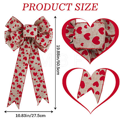 Heart Pattern Polyester Bowknots DIY-WH0308-381C-1