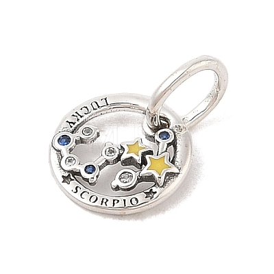 Luminous 925 Sterling Silver Rhinestone Constellation Charms STER-H114-01AS-011-1