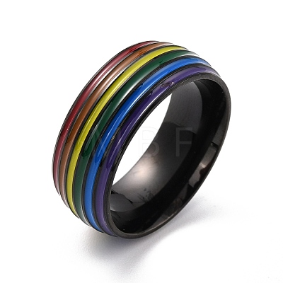Rainbow Pride Finger Ring RJEW-M140-01EB-1