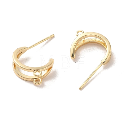 Golden Brass Stud Earring Findings KK-P253-01D-G-1