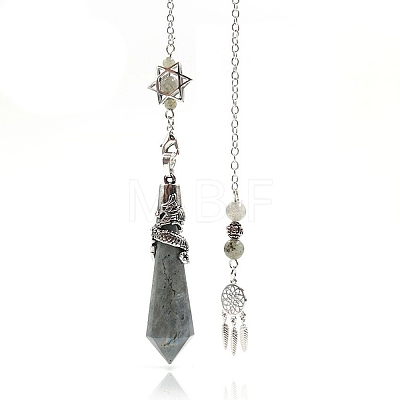 Natural Labradorite Cone Dowsing Pendulum Big Pendants PW-WG69083-08-1