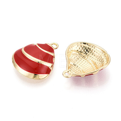 Rack Plating Alloy Enamel Pendants ENAM-T091-51M-G-1