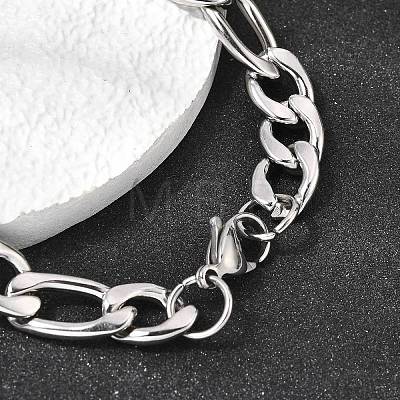 201 Stainless Steel Curb Chain Bracelets for Men STAS-T077-22A-02P-1