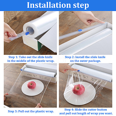 Plastic Reusable Cling Film Slide Cutter AJEW-WH0248-192-1