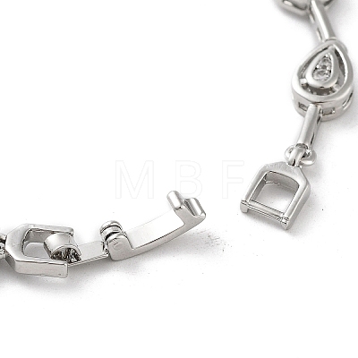 Brass Link Chain Bracelets BJEW-D039-34P-01-1