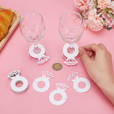 Paper Diamond Ring Wine Glass Charms Tags AJEW-WH0001-71B-1