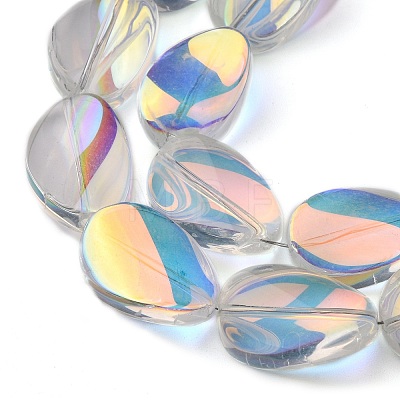 Transparent Electroplate Glass Bead Strands EGLA-C001-AB01-1