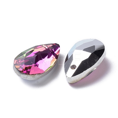 Faceted Teardrop Glass Pendants GLAA-O008-A23-1