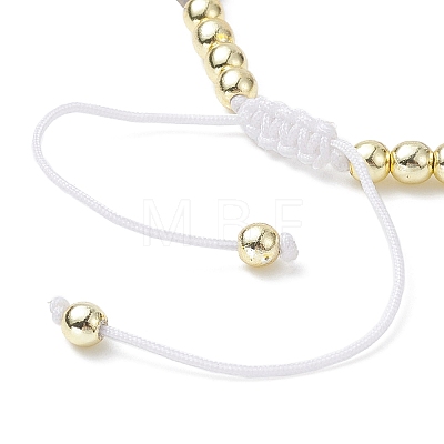 Evil Eye Lampwork Braided Bead Bracelet with Glass Beaded Chains for Women BJEW-JB09412-1
