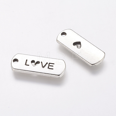Tibetan Style Alloy Rectangle with Word Love Pendants LS-X-TIBEP-Q043-069-RS-1