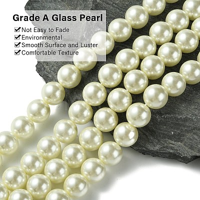 Eco-Friendly Dyed Glass Pearl Round Beads Strands HY-A002-12mm-RB011-1