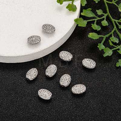 Brass Micro Pave Cubic Zirconia Beads ZIRC-F001-54P-1