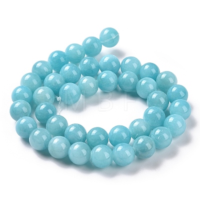 Natural Mashan Jade Round Beads Strands G-D263-8mm-XS28-1