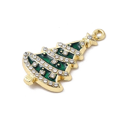 Alloy Enamel Pendants with Rhinestone FIND-H055-16G-02-1