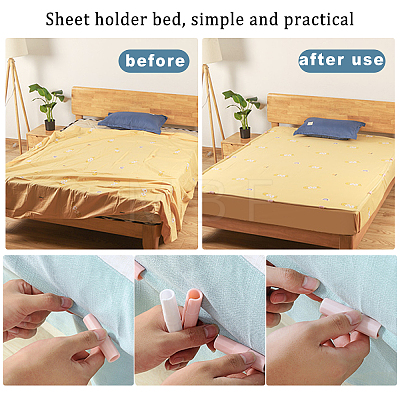 CHGCRAFT 30Pcs Plastic Bed Sheet Grippers KY-CA0001-35-1
