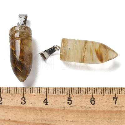 Synthetic Watermelon Stone Glass Pointed Pendants G-B127-18P-08-1