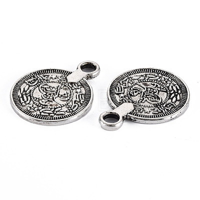 Tibetan Style Alloy Pendants TIBEP-Q089-015-RS-1