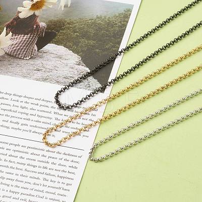 304 Stainless Steel Rolo Chain Necklaces Sets NJEW-JN03568-1