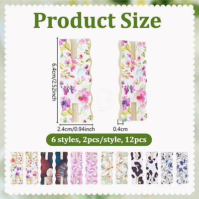 12Pcs 6 Styles Leopard Print Flower Donut Printed Polyester Necklace Anti-Winding Display Cards CDIS-OC0001-13-1