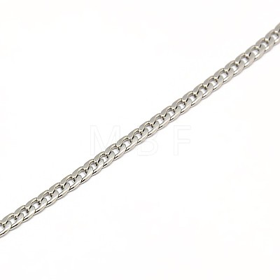 304 Stainless Steel Curb Chain/Twisted Chain Necklace Making STAS-A028-N108P-1
