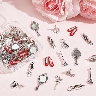 70Pcs 7 Styles Magic Girl Theme Alloy Pendants TIBEP-SC0003-65-1