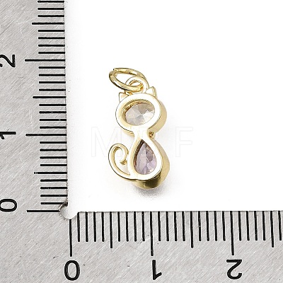 Brass Micro Pave Purple Cubic Zirconia Charms CU-L001-18G-10-1