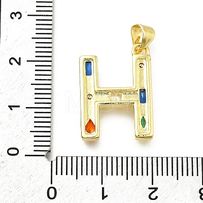 Brass Micro Pave Clear Cubic Zirconia Pendants KK-G521-01G-H-01-1