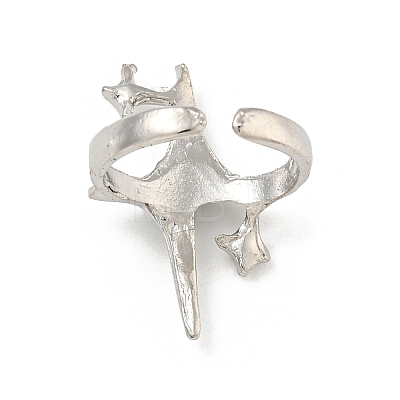 Star Zinc Alloy Open Cuff Ring RJEW-Z048-01P-02-1